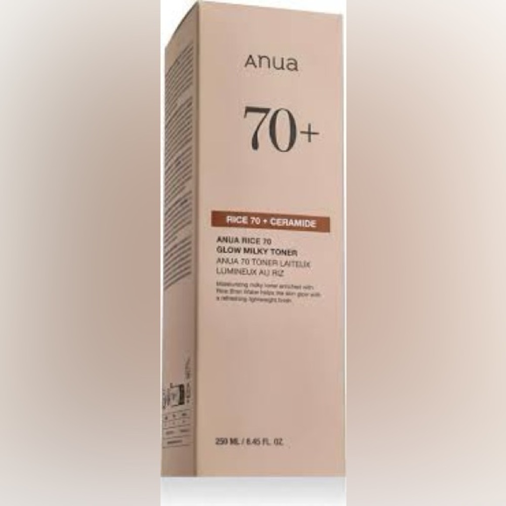 1️⃣ Anua Rice 70 Glow Milky Toner (250 mL / 8.45 fl oz)